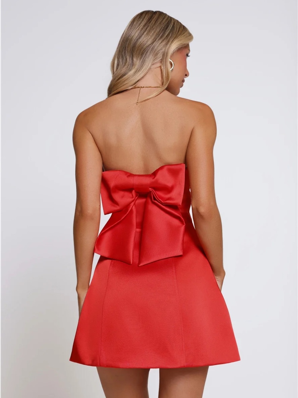 The Best Gift Hello Molly Strapless Red A-Line Mini Dress